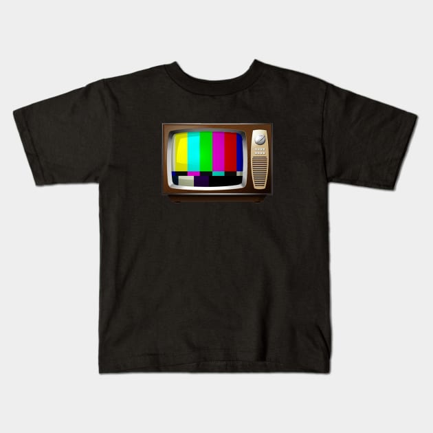 Retro TV test Signal Kids T-Shirt by DavidLoblaw